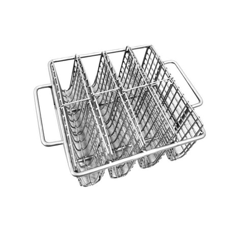 

Stainless Steel Taco Basket French Fries Holder Dual Handle Deep Fry Basket Shells Taco Holder Rack for Tortillas Pancake Burritos Cake