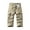 Khaki, variant on Mens Cargo Capris Pants Elastic Waist Zipper Pocket Knee Length Summer Lightweight Work Pants