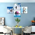 thumbnail image 4 of Zen Spa Wall Art Blue Sky Wall Decor Stones and Flower Canvas Painting Pictures Orchid Bamboo Framed Artwork Modern Print for Bathroom Living Room Bedroom 12''''x12'''' x 4Pcs, 4 of 6