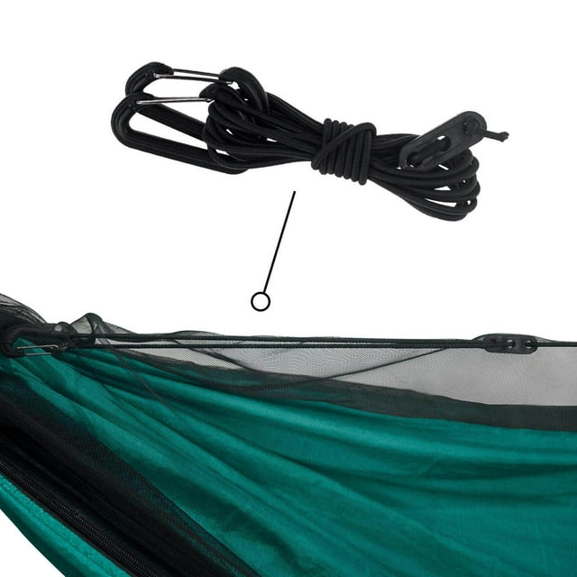 Camping Hammock with Net Netting Hanging Sleep Bed Parachute Single Double Swing Green
