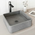 thumbnail image 3 of VIGO Navona Gothic Gray Concreto Stone 15 in. L x 15 in. W x 5 in. H Square Vessel Bathroom Sink, 3 of 8