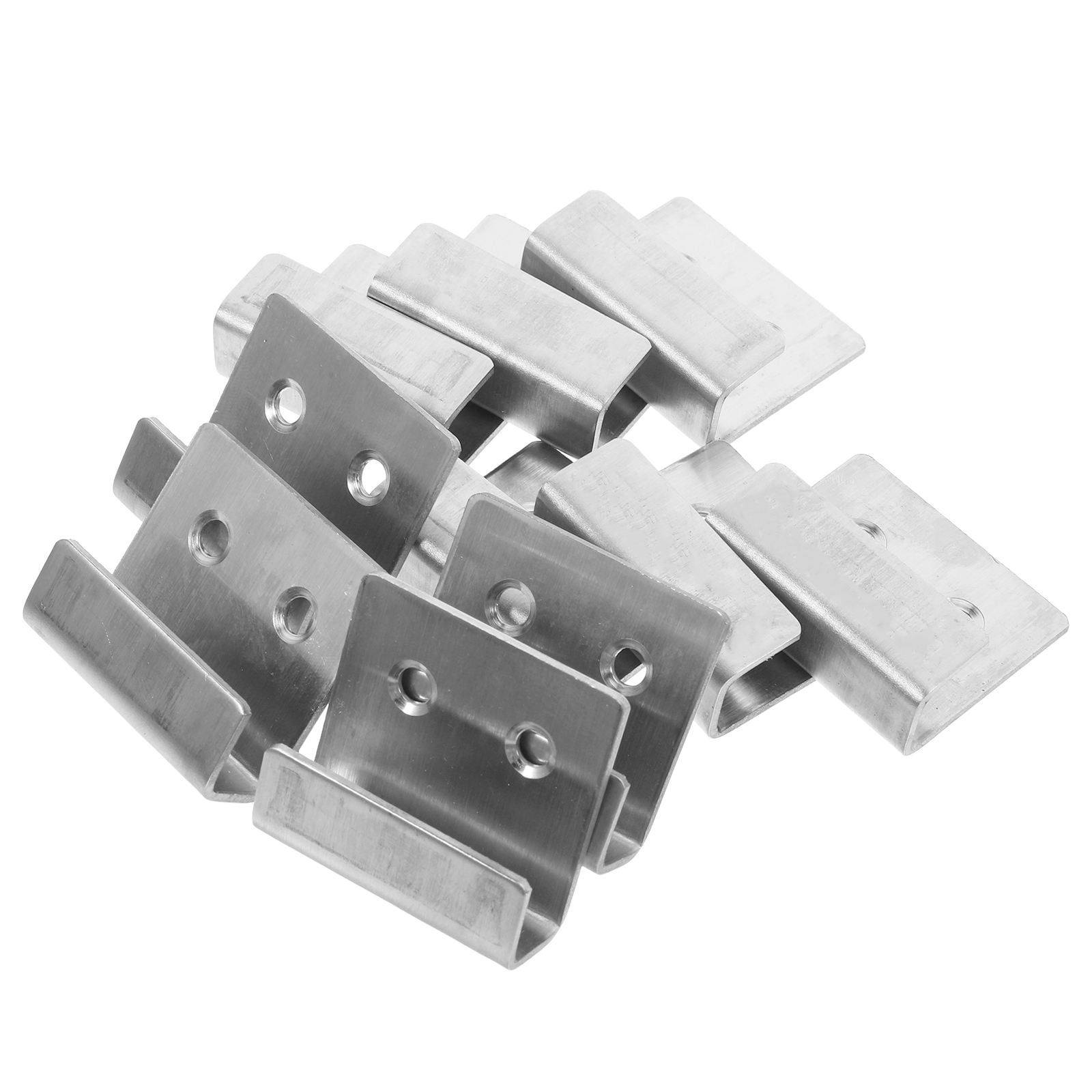 WHAMVOX 10pcs Tile Display Hanger Brackets With Mounting Screws Fastener Bracket J Hooks Hangers Stainless Steel Flat Hooks Hanger Display Board Holder