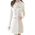 thumbnail image 2 of Abrigo de mujer Chaqueta de abrigo ajustada sólida Ropa de abrigo larga Gabardina cortavientos, 2 of 5