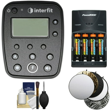Interfit INTR1N TTL / i-TTL Studio Flash Remote for Nikon for S1 and S1a Monolight with Batteries & Charger + 5 Collapsible Reflector Disks + Kit