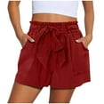 thumbnail image 2 of BLVB Womens Shorts with Pockets Summer Casual Shorts for Women High Waist Casual Lightweight Adjustable Tie Knot Loose Short Pants, 2 of 7