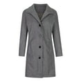 thumbnail image 4 of IROINNID Trench Coat for Women Solid Color Pocket Woollen Coat Recreational Long Sleeve Tops,Gray, 4 of 6