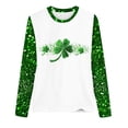 thumbnail image 4 of successthop Long Sleeve Green Shirt Women Plus Size St Patricks Day Plus Size with Crew Neck Polyester Casual St. Patricks Day Blouse Tops for Irish Themed Gifts 3XL, 4 of 4