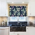 thumbnail image 6 of Coolnut Leaves Pattern Kitchen Curtains 2 Panels, UV Protected Tier Curtains Half Window Curtains for Guest Room Bathroom Sink Laundry Room Basement,24"x 27", 6 of 6