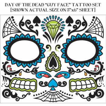 DAY OF DEAD TATTOO FACE-MALE