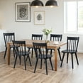thumbnail image 3 of Duhome Mid-Century Modern Black Solid Wood Spindle Back Dining Chairs,Set of 6, 3 of 7