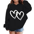 thumbnail image 5 of WOYY Big Girls' Hoodie Cozy Warm Hearts Print Hooded Sweatshirt, Sizes 8-9, 5 of 8