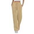 thumbnail image 6 of Resicozy Women's High Waisted Straight Leg Sweatpant Comfy Drawstring Workout Solid Sweat Pants with Pocket Fashion Casual Pant Gold 2XL, 6 of 6