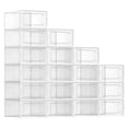 thumbnail image 1 of Cajas de Zapatos Plástico, Juego de 18 Organizadores de Almacenamiento, Caja Zapatero Plástico Plegable y Apilable para Zapatillas hasta talla 44, 1 of 7