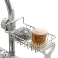 thumbnail image 2 of Elegante organizador de fregadero de acero inoxidable, instalación sin complicaciones, organizador de drenaje de grifo desmontable para fregaderos de cocina y baño, acero inoxidable 304 y material ABS, 2 of 6