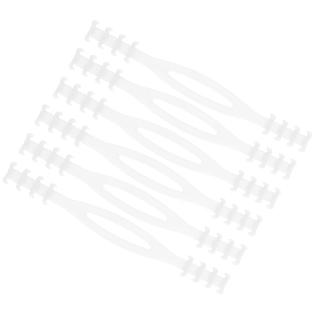 UPGRATOR Silicone Extension Strap 6Pcs Adjustable Rectangular White for Daily Wear 18x2x0.3in