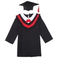 thumbnail image 1 of FELTECHELECTR Conjunto de toga de graduación infantil con estola y borlas para cosplay y fotografía (rojo, 150 cm), 1 of 7