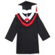 thumbnail image 1 of FELTECHELECTR Conjunto de toga de graduación infantil con estola y borlas para cosplay y fotografía (rojo, 150 cm), 1 of 7
