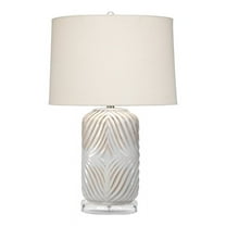 Eden Home Traditional Ceramic Table Lamp in White and Natural Finish