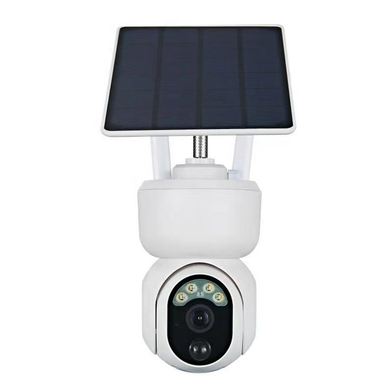 Segmart Solar Security Cameras Wireless WiFi, Spotlight & Siren, Color  Night Vision, 1080P IP65 Waterproof Outdoor Security Camera, 128G TF Card,  White 