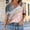 02 Pink, variant on Women's Fashion Spring/Summer Asymmetrical Print Basic T-Shirt, Button-Down Short-Sleeve V-Neck Top/Shirt