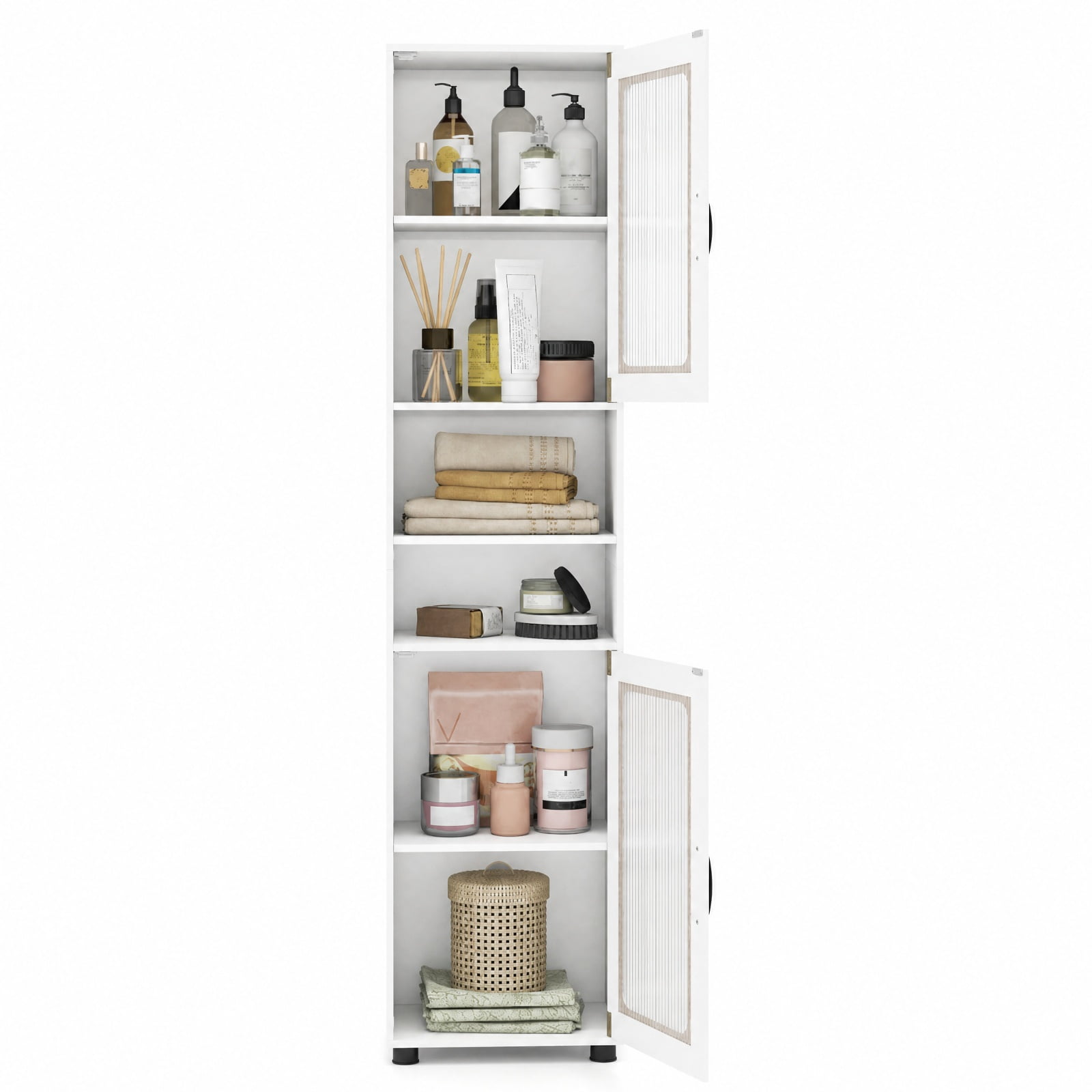 Vebreda Freestanding Bathroom Storage Cabinet, Tall Bathroom Storage Cabinet 67 Inches Freestanding Storage Organizer, Flexible Storage Options