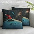 thumbnail image 3 of Orinice Santa Hat Sleigh Graphic Decorative Throw Pillow Cover for Home Couch Living Room Bed Sofa Winter Pillow Case 1PC 18x18in, 3 of 5