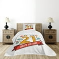 thumbnail image 3 of Ambesonne Colorful Quilted Bedspread Set 2 Pcs, Digital 21 Birthday, Twin Size, Multicolor, 3 of 6