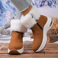 thumbnail image 2 of LIJCC Women's Chunky Platform Winter Boots Suede Fluffy Booties Leisure Slip On Sneakers Thick Sole Shoes Warm Fur Lined Anti-slip Booties, 2 of 5
