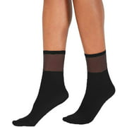 I.N.C. International Concepts INC Womens Sheer Mesh Ankle Socks Black O/S, Medium