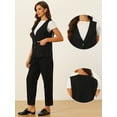 thumbnail image 2 of DARING DIVA Women's Button Down Vest Linen V Neck Summer Waistcoat S Black, 2 of 6