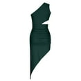 thumbnail image 6 of Women's Summer One Shoulder Cutout Ruched Bodycon Midi Dresses Sleeveless High Slit Long Party Club Dresses, 6 of 7