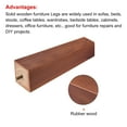 thumbnail image 4 of Uxcell Furniture Legs 8 Inch(200mm) Set of 4 Square Solid Wood Couch Legs, Brown, 4 of 7