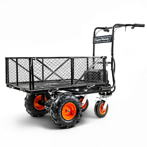 SuperHandy Utility Service Cart 57 in / 1000 lb Capacity Wheelbarrows with Power Wagon, Electric