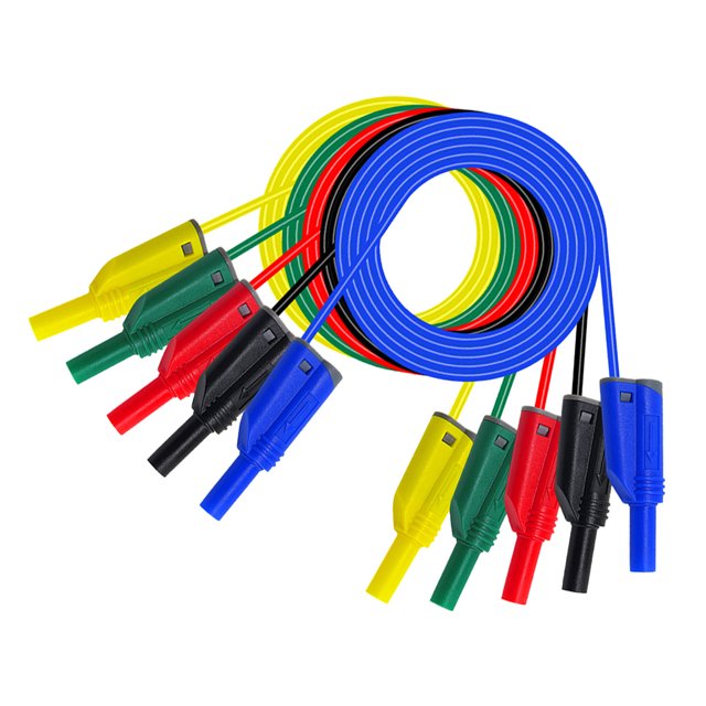 Conector 5 Piezas A Abrazadera Eléctrica - Cables De Prue Multímetro / Sonda De Prueba - Pinza De , Longitud De 100 Cm Yotijar Cable de conector banana de 4 mm