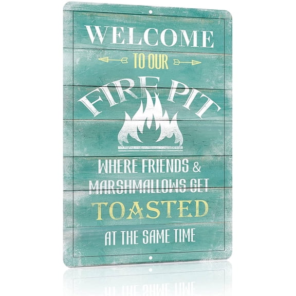 12 X 8 Inches Funny Backyard Decor Retro Camper Metal Sign Decoration Gift Pool Patio Fire Pit Accessories for Outside & Inside