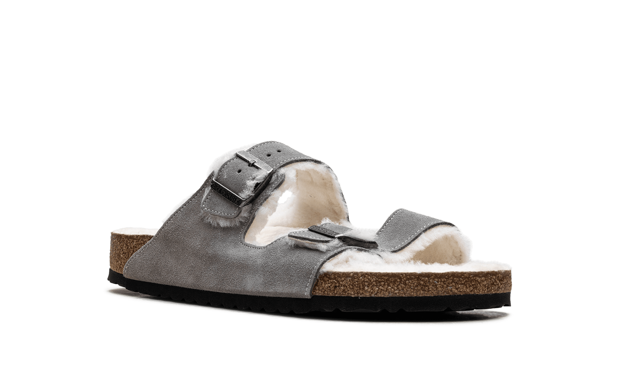 BIRKENSTOCK MENS Arizona Shearling "Stone Coin - Wide Fit" 1017402 Stone Coin 1017402 Stone Coin from Stadium Goods