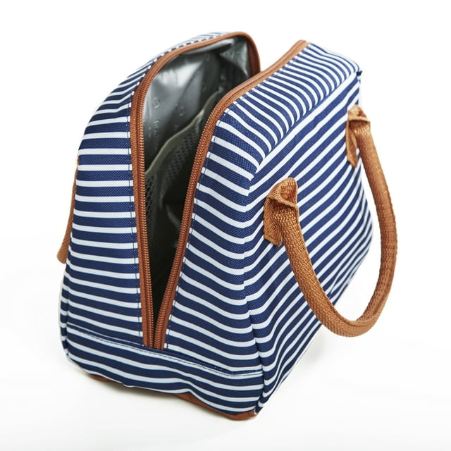 Fit & Fresh Anastasia Insulated Lunch Bag (Navy Nautical Stripe ...