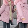 thumbnail image 5 of Christmas Gift Ofreoo Women's Winter Casual Loose Fashion Color Pocket Zippered Tops Reversible Long Cotton Coat Winter Coats for Women, 5 of 9