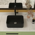 thumbnail image 2 of Logmey 16"Lx12"W Rectangle Black Vessel Sink for Bathroom Ceramic Sink Above Counter Basin Art, 2 of 8