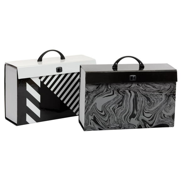 Fashion Case File,19 Pockets - Black and White