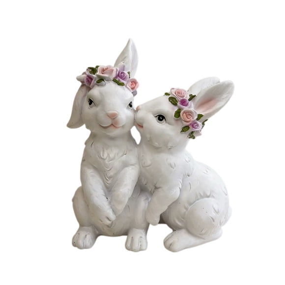 Easter Wreath Rabbit Resin Cartoon Animal Garden Courtyard Outdoor Holiday Furnishings Layout