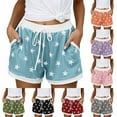 thumbnail image 2 of Gnshining Sweat Shorts for Women Athleisure Shorts Running Shorts Print Stretch Shorts High Waisted Shorts with Drawstring with Pockets, 2 of 8