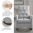 thumbnail image 2 of Modern Sofa Rocking Chair, High Backrest Fabric Rocker Chair with Two Side Pocket and Wooden Base, Upholstered Wingback Living Room Chairs for Reading Room, Bedroom, Office, Light Grey, 2 of 7