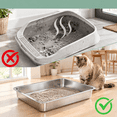 thumbnail image 4 of 1 pack-15.75''Lx 11.81'' W x2.76'' H Low Entry Stainless Steel Cat Litter Box for Kittens Small Pets, 4 of 7
