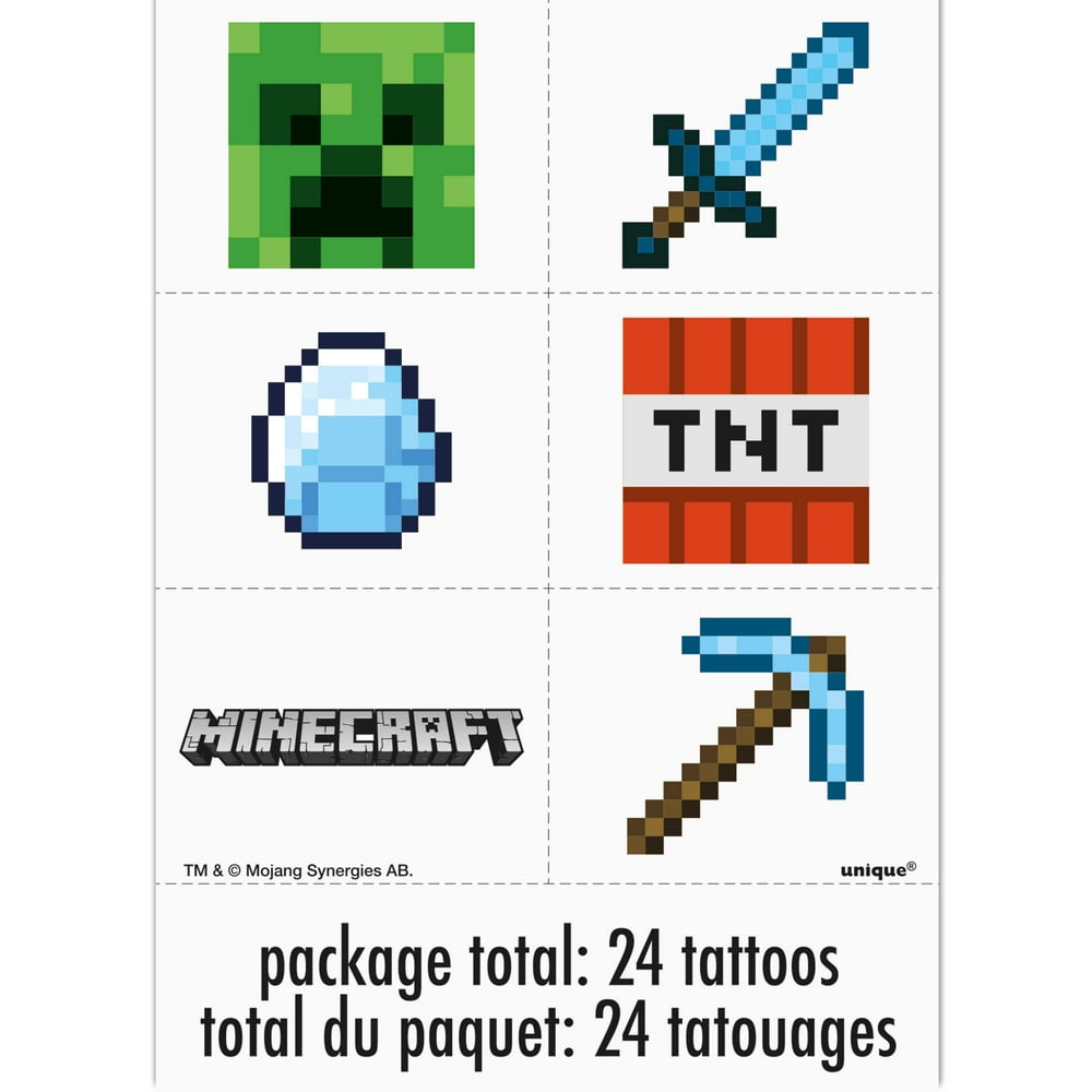 Minecraft Temporary Tattoos, 48ct