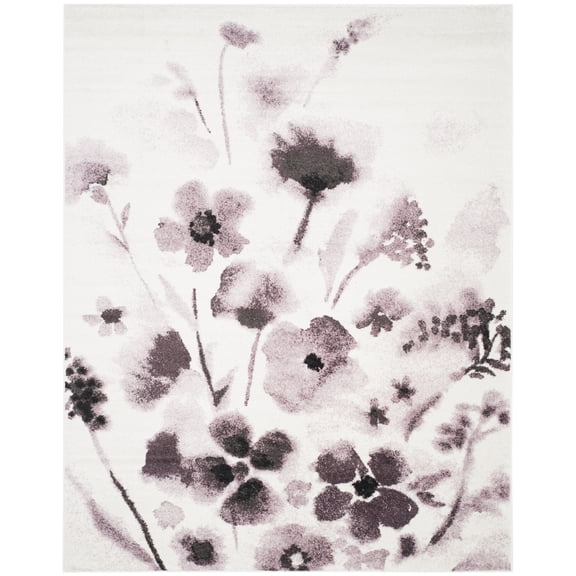SAFAVIEH Adirondack Brannon Floral Area Rug, Ivory/Purple, 4' x 6'