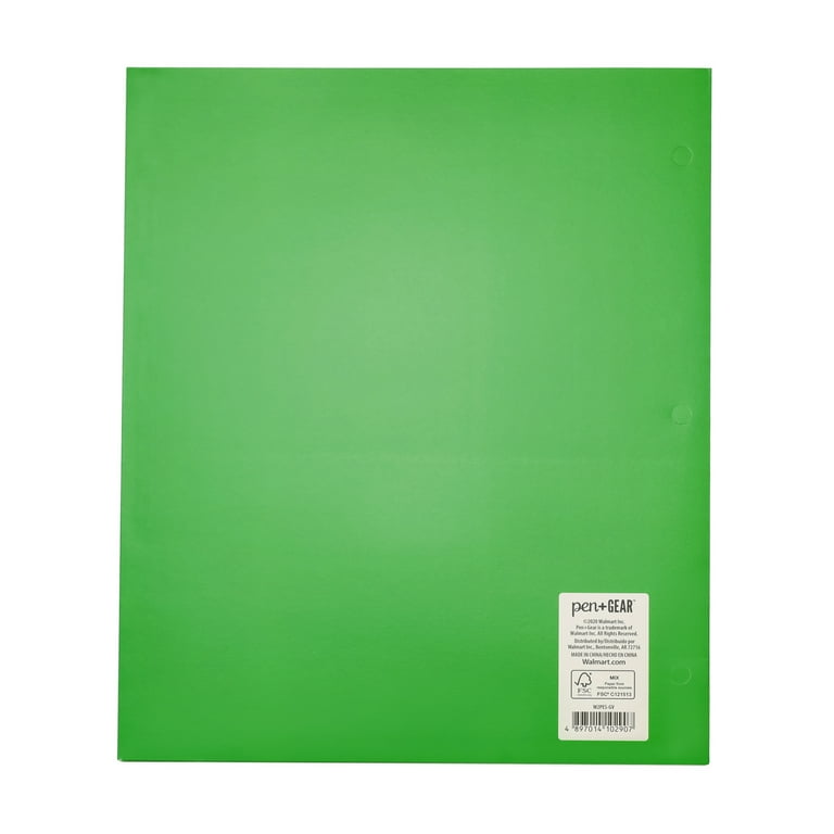 2-Pocket Textured Paper Folders, Green, Pack Of 10 - Zerbee