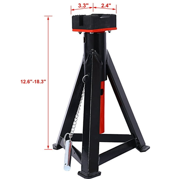 , 3 Ton Jack Stand, Pair of Axle Stands, Black ,Metal , 3 Ton Jack Stand, Pair of Axle Stands