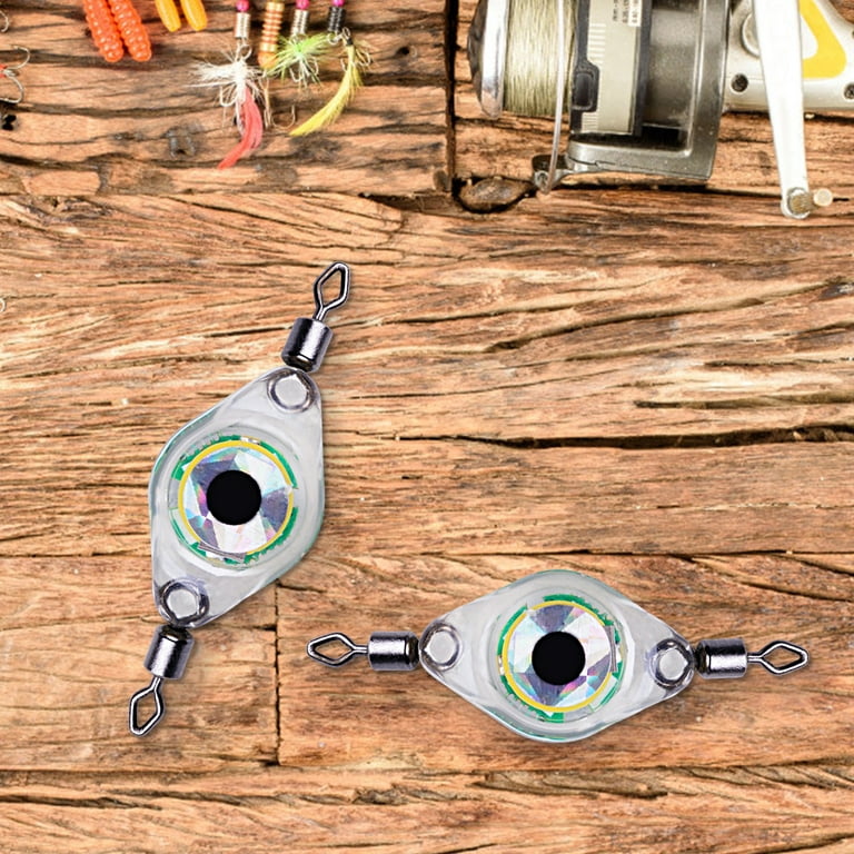 UDIYO 2Pcs Fishing Lure Lamps Waterproof Fisheye Shape Attract