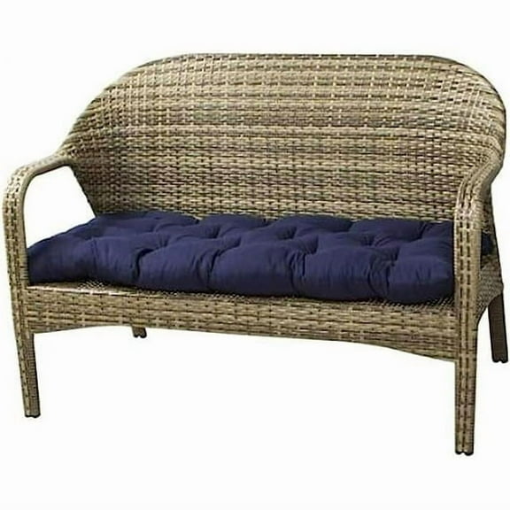 Firefly Hope 39" x 20" Navy Blue Solid Print Settee Outdoor Seating Cushion